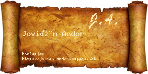 Jovián Andor névjegykártya